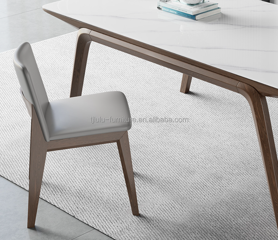 Simple Light Luxury Solid Wood Dining Table Set for Modern and Chic Interiors