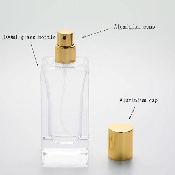 100ml Square Glass Perfume Bottle with Magnetic Cap