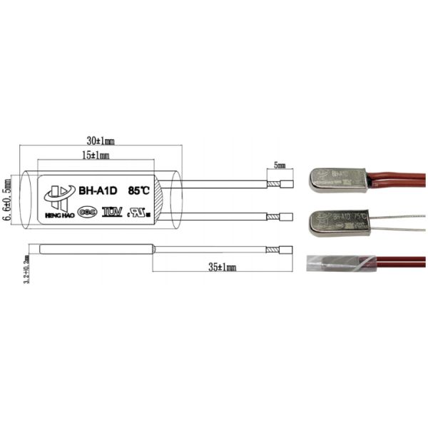 250V 5A 10A Thermal Control Switch For Power Supply