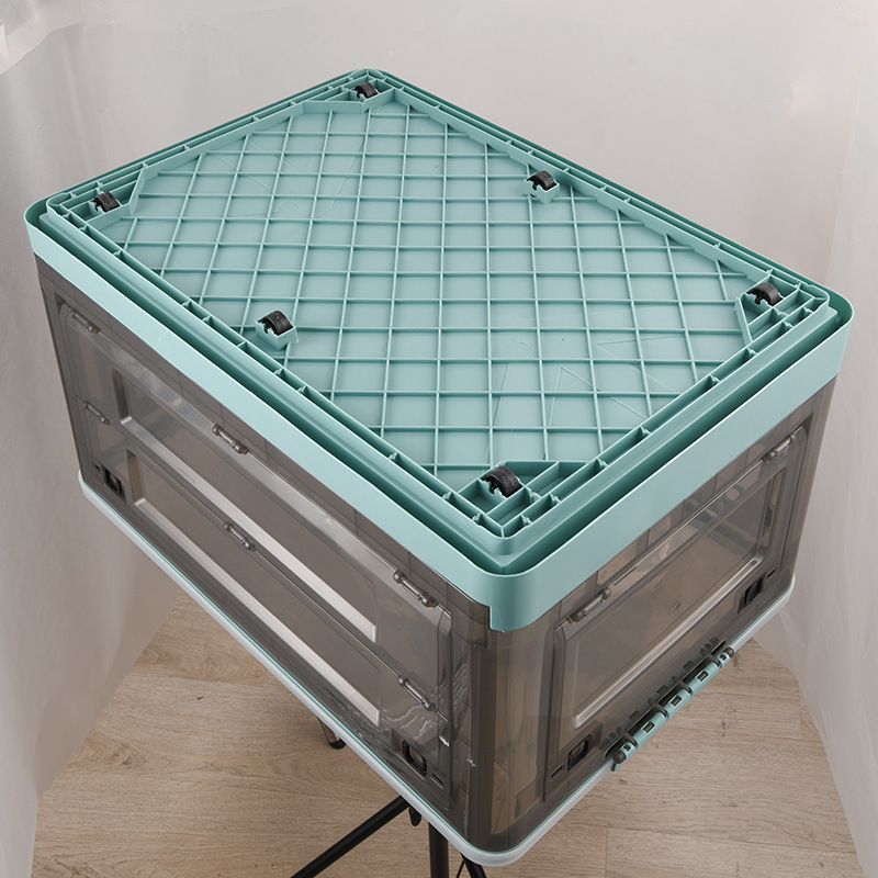 Large Capacity Foldable Storage Box Plastic Acrylic Book Bin Durable Transparent Snack Toy Organizer Collapsible Crate