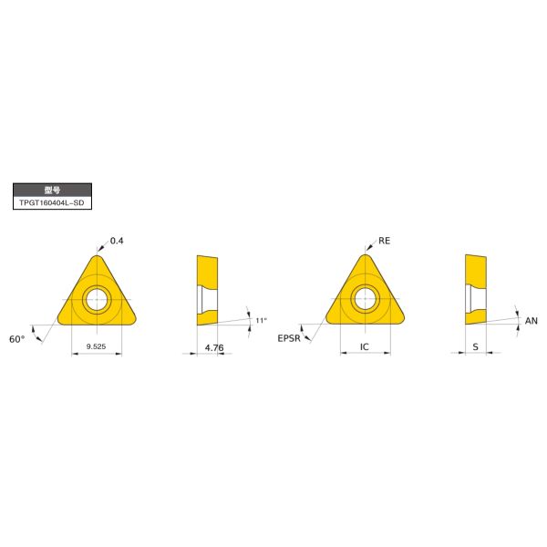 CNC Boring Inserts Cermet Coating TPGT160404L-SD HY081 ，Meets requirements for high-precision and high-surface-finish machining