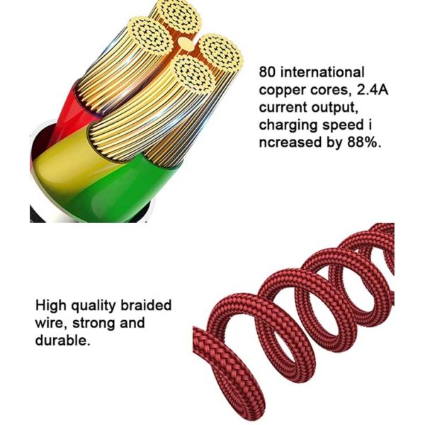 2.4A 18W 3 In1 USB 2.0 Charging Cable Timing Auto Power Off