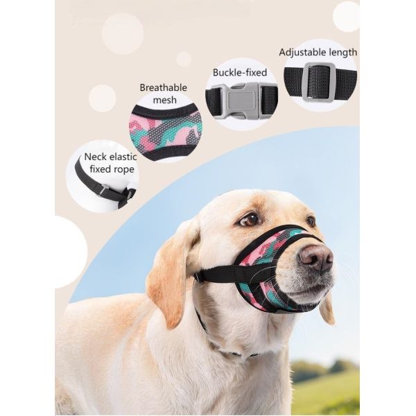 Breathable Anti Bark Muzzle Anti Swallowing Adjustable Calming Muzzle For Dogs