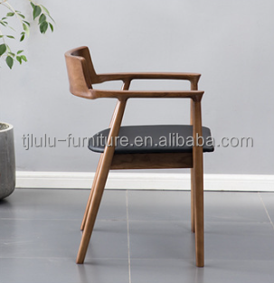 Solid Wood Upholstered Dining Chairs in Classical Nordic Style for Dining Room and Living Room