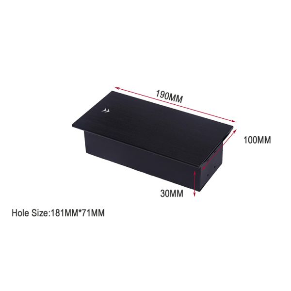 Aluminum Alloy Tabletop Sliding Socket Plug Table Top Power Outlets USB