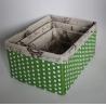 hand made set storage baskets with lining for sale