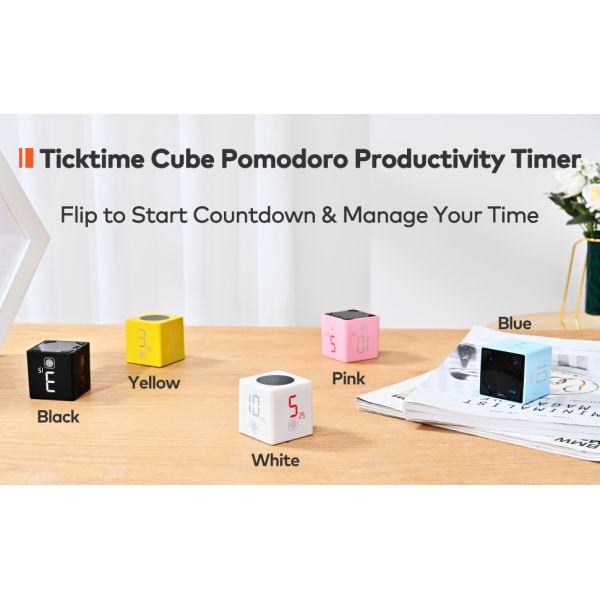 Magnetic Productivity Ticktime Pomodoro Timer Cube Mute Vibration Adjustable Sound