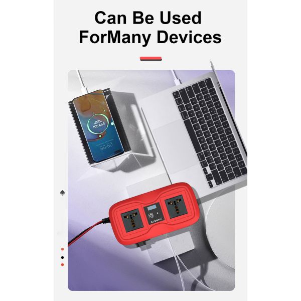 Customized Support SZSSTH Universal Socket Portable 12V 220V 2 AC Outlets 2USB 200W GaN PD Fast Charger Car Power Inverter