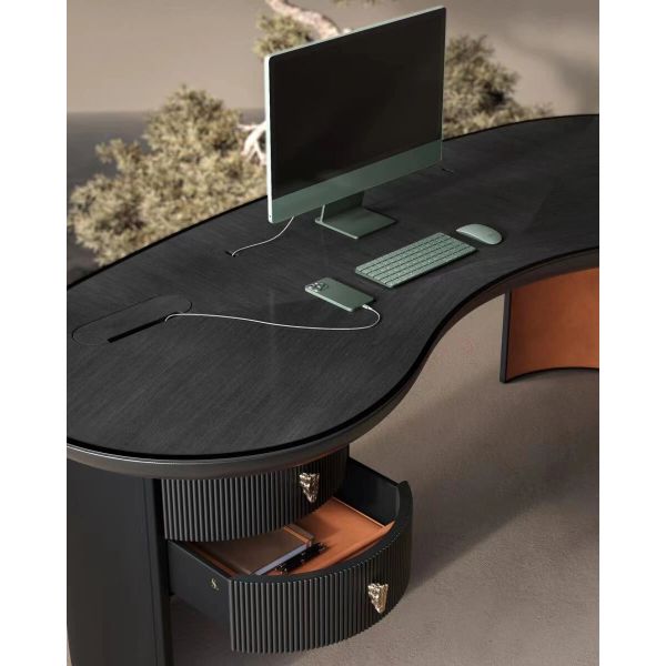 Five Star Hotel Hospitality Cashew Shaped Boss Desk Office Study Room