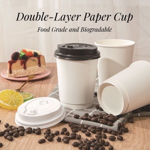 Double-Layer Paper Cup Without Lid Creative Disposable Corrugated Milk Tea Cups