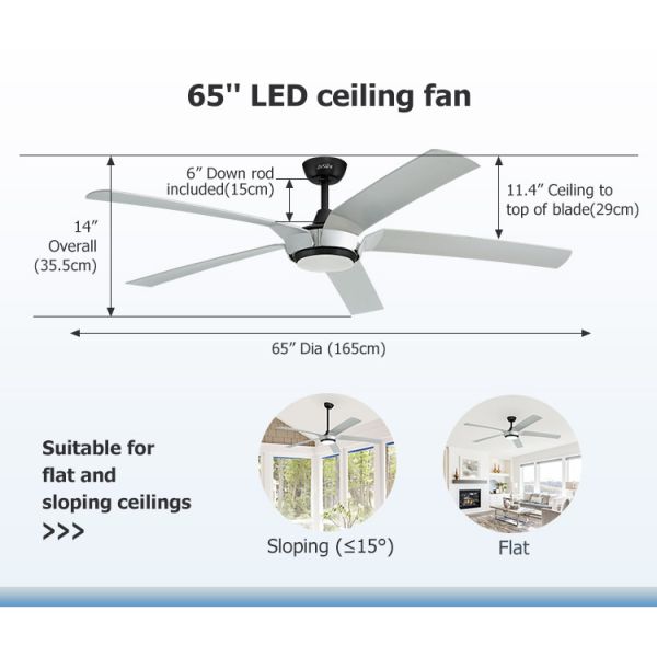 Smart Control LED Ceiling Fan with Reversible Motor and DC LED Lighting CE Certified