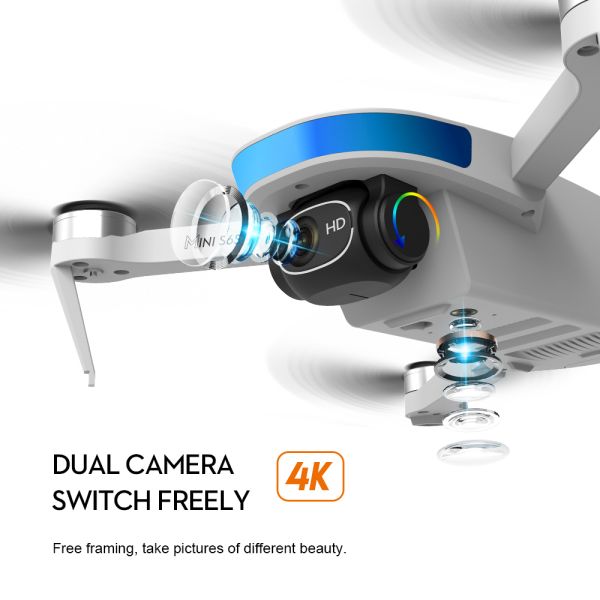 New S6S Brushless Motor Drone 6K HD Dual Camera RC Auto Obstacle Avoidance Professional Foldable Quadcopter