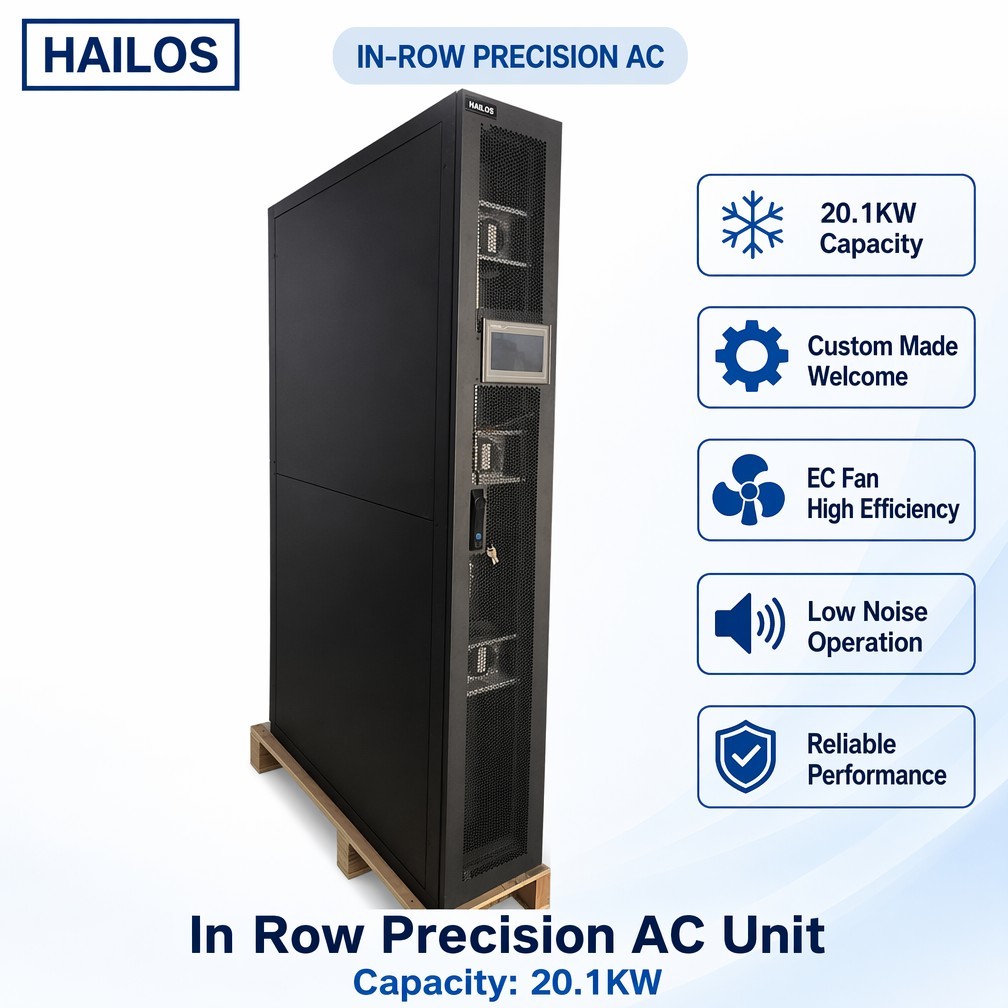 In Row Precision CRAC Unit With SNMP BMS Connection Hot Aisle Containment Data Center Cooling