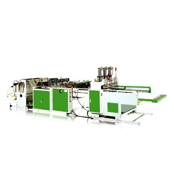 Fully Automatic Single Volume T Shirt Bag Making Machine 400mm Width Three Lines