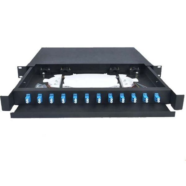 19 Rack Mount Fiber Optic Cable Patch Pane1U Pre Loaded With SC LC Duplex Adapter