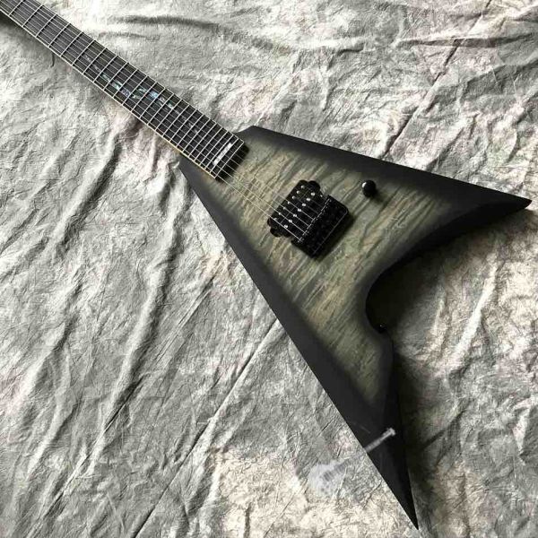 Custom 7 String Flame Cover Flame Neck Maple Binding Fingerboard Edge Side Light Point Electric Guitar