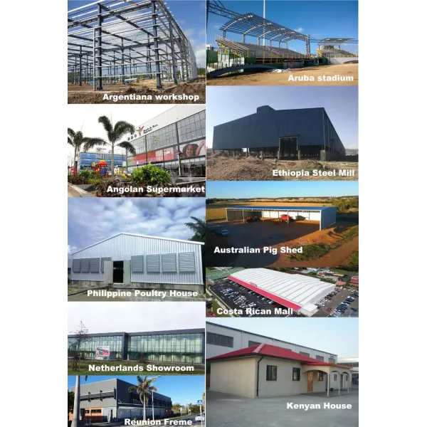 Wanhui Phase II Cheap Beautiful Commerical Multifunctional Facility Steel Structure Metal Prefabricated Buildings