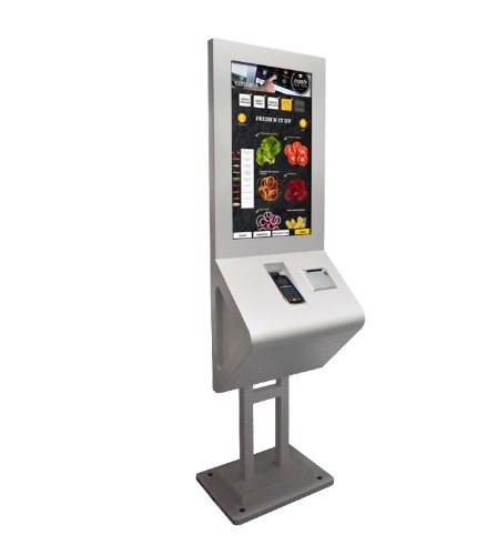 32 Inch Kiosk Digital Signage Capacitive Touch Self Ordering Service Printer Scanner