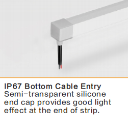flex led 1010 bottom cable entry side bend neon end cap silicone waterproof