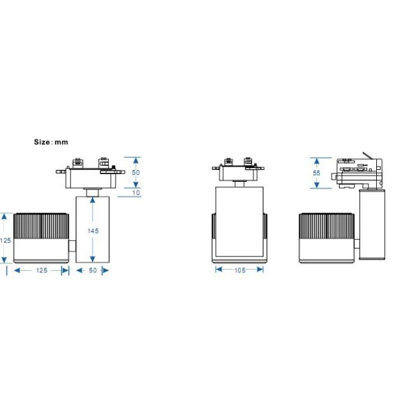 High Quality COB Dimmable40w led track light