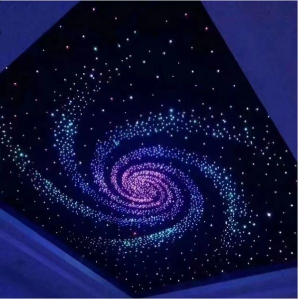 Noise Reduction Polyester Ceiling Tiles Starry Sky Optic Star Ceiling Lighting