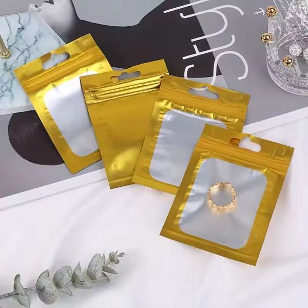 Wholesale Customizable Sturdy Stylish Pe Ziplock Pouch Windowed Packaging Aluminum Foil Bags for Food Candy