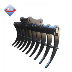 China Q355 Loader Steel Excavator Brush Rake NM 360 Excavator Root Rake on sale