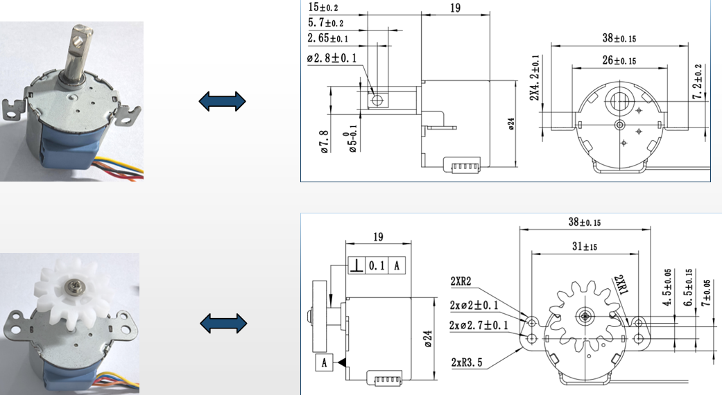 12V DC 24BYJ48 Micro Stepper Motor with Anti-Interference and Customizable Parameters