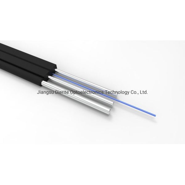 FTTH Flat Drop Cable With FRP Strength LSZH Fiber Optic Cable