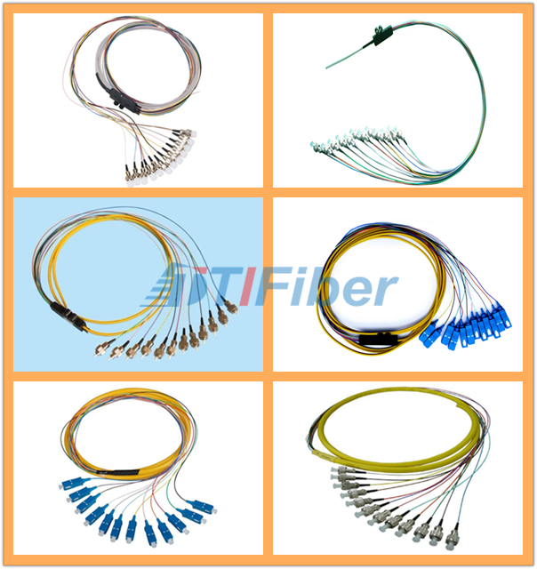 FTTH Fiber Optic Pigtail Ribbon 12 Core Multimode Fiber Optic Cable Waterproof
