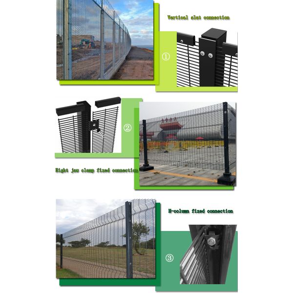 High Density 358 anti climb prison fence with square post