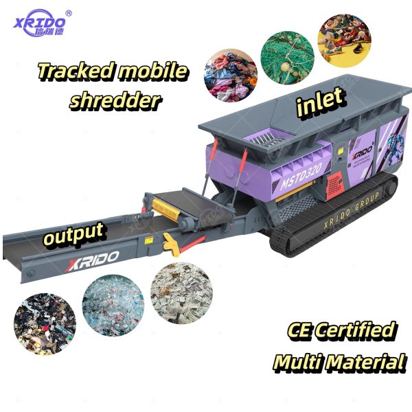 Close-up view of shredder mechanism and components