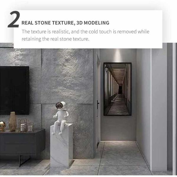 Polyurethane PU Stone Panel Wall Faux Lightweight 120 * 60cm