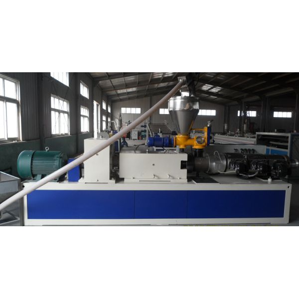 Plastic Profile Making Machine , Conical Twin Screw Extruder PVC Window Plastic Profile Extrusion Line