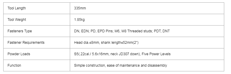 1.85kg Portable Automatic Ejection 307 Shooting Nail Gun for Professional Contractors