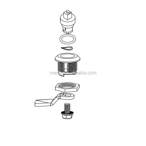 Plastic Material Quarter Turn Lock Chrome Safe For Trash Bins