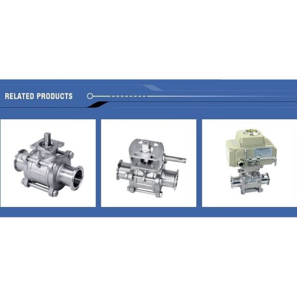 SS 3pcs Sanitary Ball Valve with optional position feedback