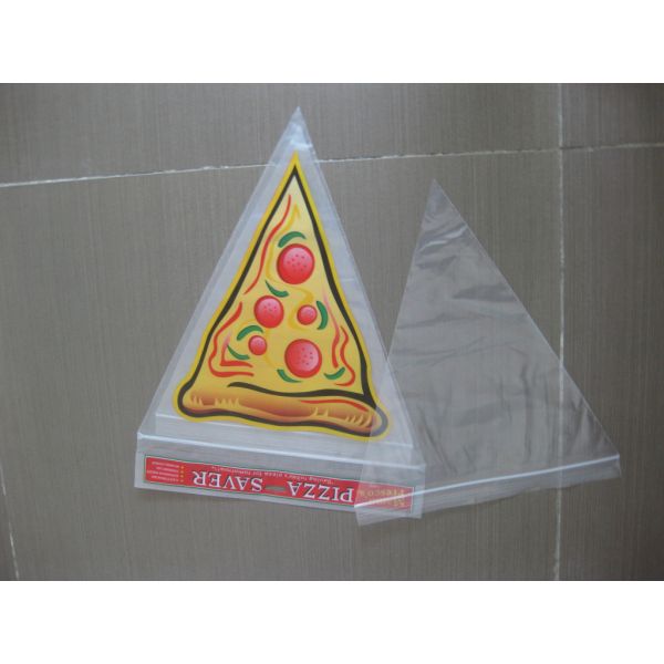 Plastic Pizza Saver Bag Triangle Shape Bag , Plain / Clear Grip Seal Bag