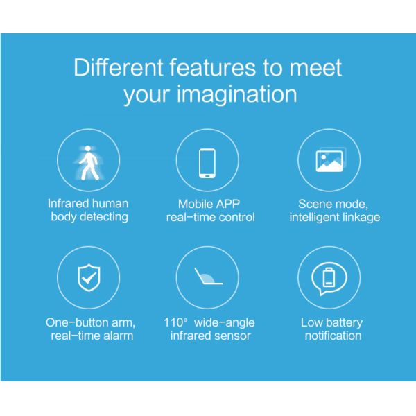10M Alexa Human Motion Detection Sensor 95% RH Smart Alarm Sensor