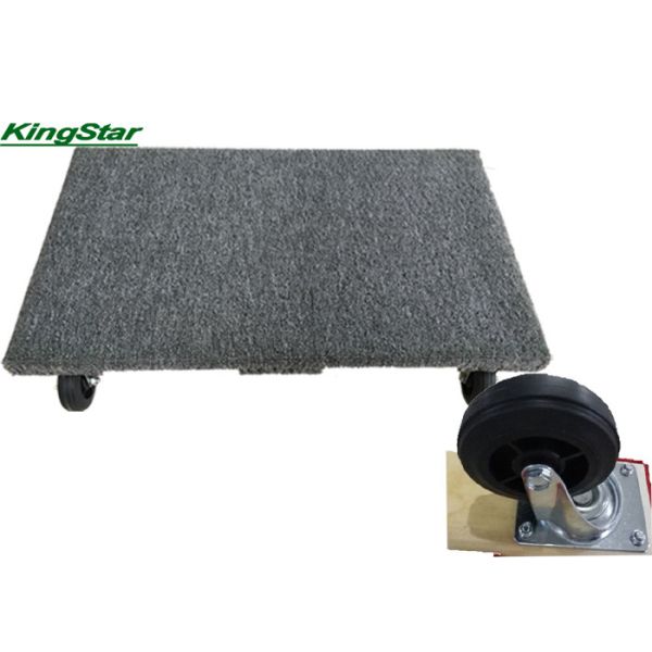 Low Wheelbarrow Carpeted Moving Dolly With Bolts Sunk Below Surface