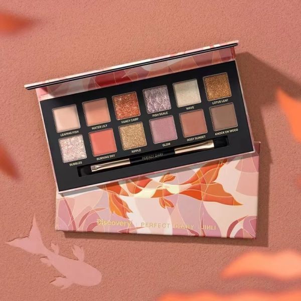 Rigid Cosmetic Packaging Box 12 14 Colour Eye Shadow Box Stamping