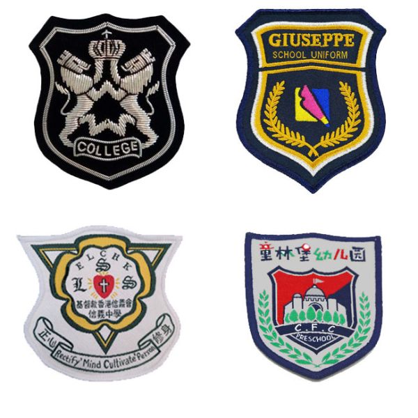 Letterman Jackets School Logo Iron On Patches Merrowed Border
