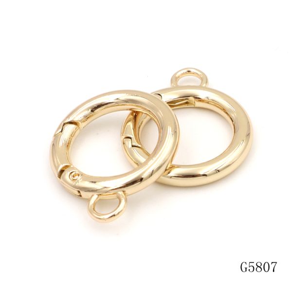 19mm Zinc Alloy Spring Round Circle Carabiner Spring O Ring Loop Keychain Accessories