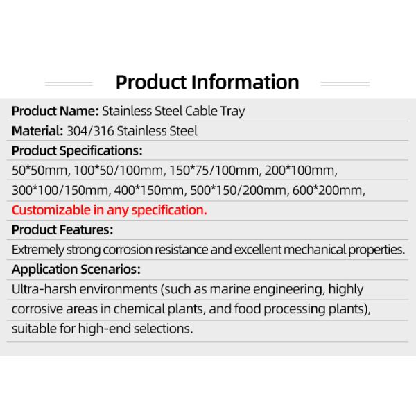 wire mesh cable tray specification