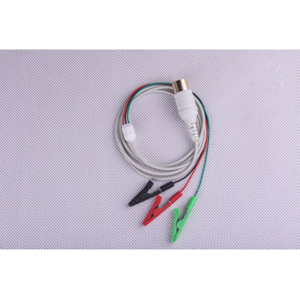 Resusable Shielded 3-Clip Lead Wire With Touchproof Connector 120m Length