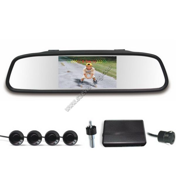 4.3 inch Rear view mirror Visual parking sensor CRS9437 with Reversing Camera and Sensors