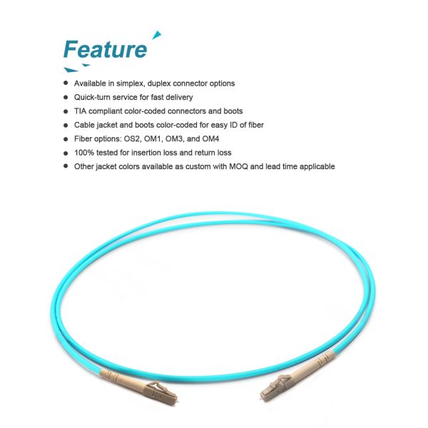 XDK OM3 Duplex Fiber Patch Cord Lc Lc Multimode LSZH/PVC Jacket