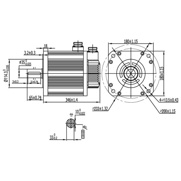 Continuous Torque 48NM Encoder high-performance CNC Servo Motor with Speed Control