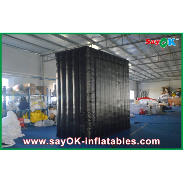 Black Wall Inflatable Cube Tent Double Sewing Show Background