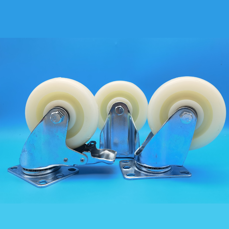 Medium-Duty White PP Polypropylene Wheels Light Industrial Castors Singel Wheels 2.5 " Food Beverage Industry